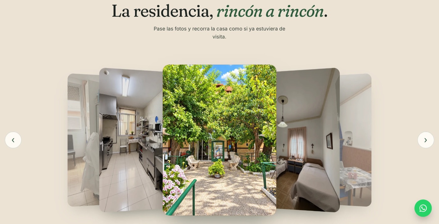 Carrusel de fotos de la residencia, rincón a rincón